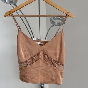 Abercrombie & Fitch Satin Cami in Mauve Brown